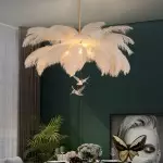 Caden Modern Nordic Ostrich Feather Chandelier