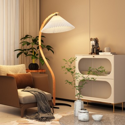 Anamika Vintage Mid Century Wooden Floor Lamp