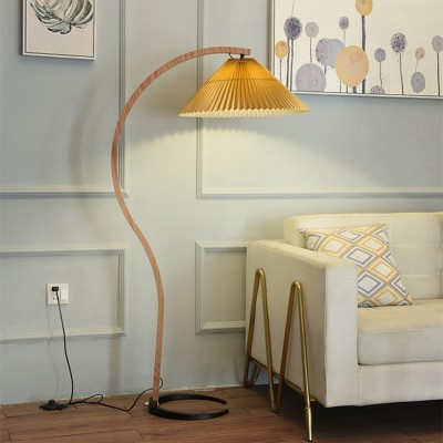 Anamika Vintage Mid Century Wooden Floor Lamp