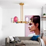 Camilla Agate Chandelier with Colorful Agate Slices Camilla Agate Chandelier with Colorful Agate Slices