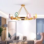 Camilla Agate Chandelier with Colorful Agate Slices Camilla Agate Chandelier with Colorful Agate Slices
