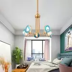 Camilla Agate Chandelier with Colorful Agate Slices Camilla Agate Chandelier with Colorful Agate Slices