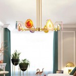 Camilla Agate Chandelier with Colorful Agate Slices Camilla Agate Chandelier with Colorful Agate Slices