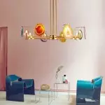 Camilla Agate Chandelier with Colorful Agate Slices Camilla Agate Chandelier with Colorful Agate Slices