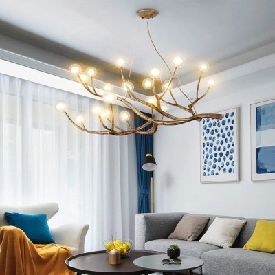 Damian Rustic Tree Branch Chandelier with Bubble Glass Lamp Shades Damian Rustic Tree Branch Chandelier with Bubble Glass Lamp Shades