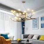 Damian Rustic Tree Branch Chandelier with Bubble Glass Lamp Shades