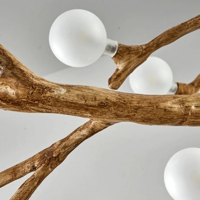 Damian Rustic Tree Branch Chandelier with Bubble Glass Lamp Shades Damian Rustic Tree Branch Chandelier with Bubble Glass Lamp Shades