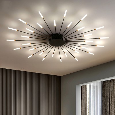 Pranika Modern Sputnik LED Fireworks Semi Flush Mount Ceiling Light Pranika Modern Sputnik LED Fireworks Semi Flush Mount Ceiling Light