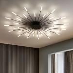 Pranika Modern Sputnik LED Fireworks Semi Flush Mount Ceiling Light