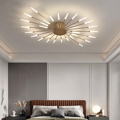 Pranika Modern Sputnik LED Fireworks Semi Flush Mount Ceiling Light Pranika Modern Sputnik LED Fireworks Semi Flush Mount Ceiling Light