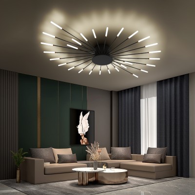 Pranika Modern Sputnik LED Fireworks Semi Flush Mount Ceiling Light Pranika Modern Sputnik LED Fireworks Semi Flush Mount Ceiling Light