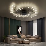 Pranika Modern Sputnik LED Fireworks Semi Flush Mount Ceiling Light