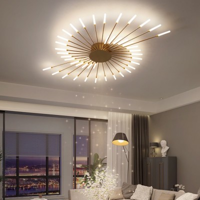 Pranika Modern Sputnik LED Fireworks Semi Flush Mount Ceiling Light Pranika Modern Sputnik LED Fireworks Semi Flush Mount Ceiling Light