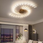 Pranika Modern Sputnik LED Fireworks Semi Flush Mount Ceiling Light