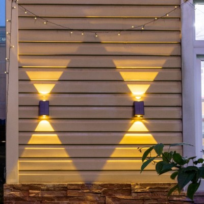 Ozuri Modern Trapezoid Solar Outdoor Wall Sconce Ozuri Modern Trapezoid Solar Outdoor Wall Sconce