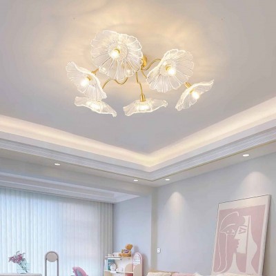 Pranavi Lotus Leaf Glass Ceiling Light Pranavi Lotus Leaf Glass Ceiling Light