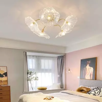 Pranavi Lotus Leaf Glass Ceiling Light Pranavi Lotus Leaf Glass Ceiling Light