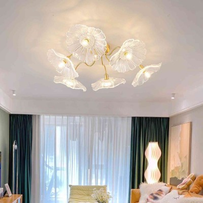 Pranavi Lotus Leaf Glass Ceiling Light Pranavi Lotus Leaf Glass Ceiling Light