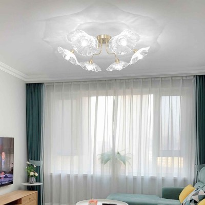 Pranavi Lotus Leaf Glass Ceiling Light Pranavi Lotus Leaf Glass Ceiling Light