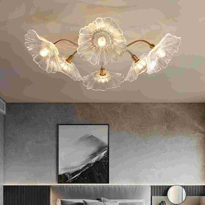 Pranavi Lotus Leaf Glass Ceiling Light Pranavi Lotus Leaf Glass Ceiling Light