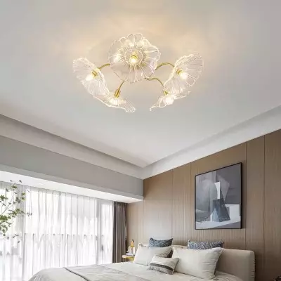 Pranavi Lotus Leaf Glass Ceiling Light Pranavi Lotus Leaf Glass Ceiling Light