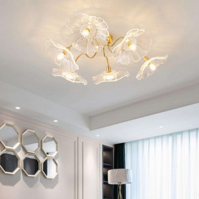 Pranavi Lotus Leaf Glass Ceiling Light Pranavi Lotus Leaf Glass Ceiling Light