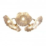 Lotus Art Deco Flower Ceiling Light 5 heads Size : ∅ 39.4′′ x H 10.3′′ / Dia 100 cm x H 26 cm