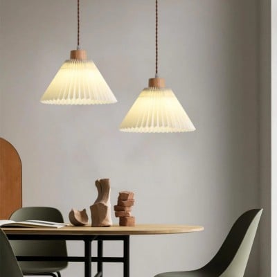 Giovanna Modern Beige Pleated Pendant Light