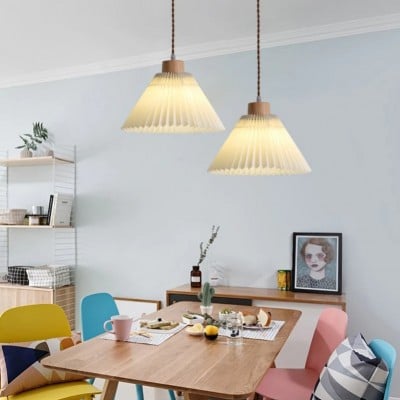 Giovanna Modern Beige Pleated Pendant Light
