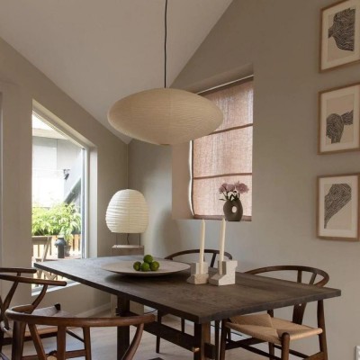 Gino Japanese Rice Paper Lantern Akari 15A Pendant Light Gino Japanese Rice Paper Lantern Akari 15A Pendant Light