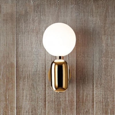 Saira Modern Milk Globe Glass Wall Sconce Saira Modern Milk Globe Glass Wall Sconce