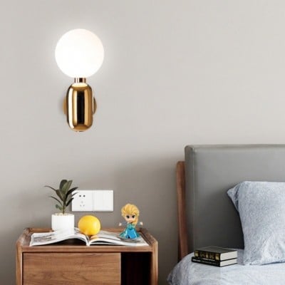 Saira Modern Milk Globe Glass Wall Sconce Saira Modern Milk Globe Glass Wall Sconce