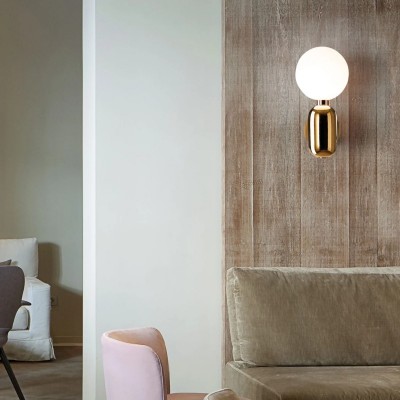 Saira Modern Milk Globe Glass Wall Sconce Saira Modern Milk Globe Glass Wall Sconce