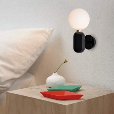 Saira Modern Milk Globe Glass Wall Sconce Saira Modern Milk Globe Glass Wall Sconce