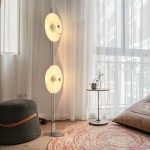 Anoushka Nora Silver Flower Shaped Mid Century Modern Floor Lamp 2093