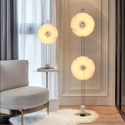 Anoushka Nora Silver Flower Shaped Mid Century Modern Floor Lamp 2093 Anoushka Nora Silver Flower Shaped Mid Century Modern Floor Lamp 2093