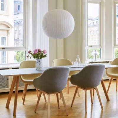 Hayden White Silk Ball Bubble Pendant Light