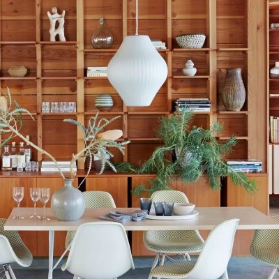 Giovanni White Silk Nelson Bubble Lamps