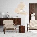 Giovanni White Silk Nelson Bubble Lamps