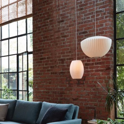 Giovanni White Silk Nelson Bubble Lamps