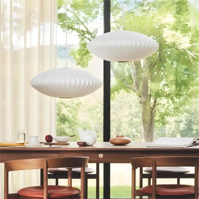 Leocadia White Saucer Nelson Bubble Pendant Light Leocadia White Saucer Nelson Bubble Pendant Light