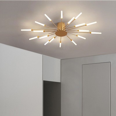 Pranika Modern Sputnik LED Fireworks Semi Flush Mount Ceiling Light Pranika Modern Sputnik LED Fireworks Semi Flush Mount Ceiling Light