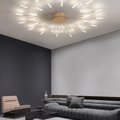 Pranika Modern Sputnik LED Fireworks Semi Flush Mount Ceiling Light Pranika Modern Sputnik LED Fireworks Semi Flush Mount Ceiling Light