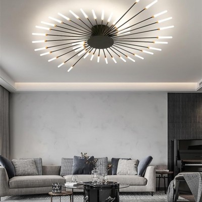 Pranika Modern Sputnik LED Fireworks Semi Flush Mount Ceiling Light Pranika Modern Sputnik LED Fireworks Semi Flush Mount Ceiling Light