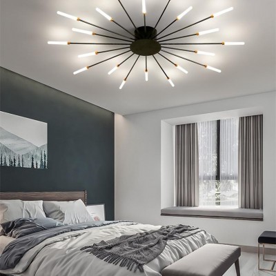 Pranika Modern Sputnik LED Fireworks Semi Flush Mount Ceiling Light Pranika Modern Sputnik LED Fireworks Semi Flush Mount Ceiling Light