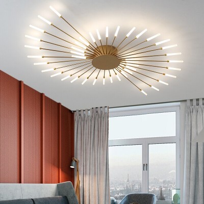 Pranika Modern Sputnik LED Fireworks Semi Flush Mount Ceiling Light Pranika Modern Sputnik LED Fireworks Semi Flush Mount Ceiling Light
