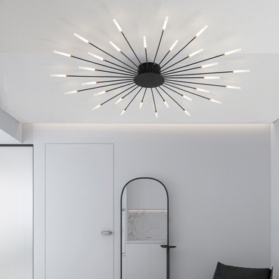 Pranika Modern Sputnik LED Fireworks Semi Flush Mount Ceiling Light Pranika Modern Sputnik LED Fireworks Semi Flush Mount Ceiling Light