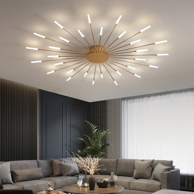 Pranika Modern Sputnik LED Fireworks Semi Flush Mount Ceiling Light Pranika Modern Sputnik LED Fireworks Semi Flush Mount Ceiling Light