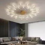 Pranika Modern Sputnik LED Fireworks Semi Flush Mount Ceiling Light