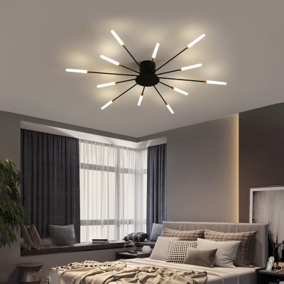 Pranika Modern Sputnik LED Fireworks Semi Flush Mount Ceiling Light Pranika Modern Sputnik LED Fireworks Semi Flush Mount Ceiling Light